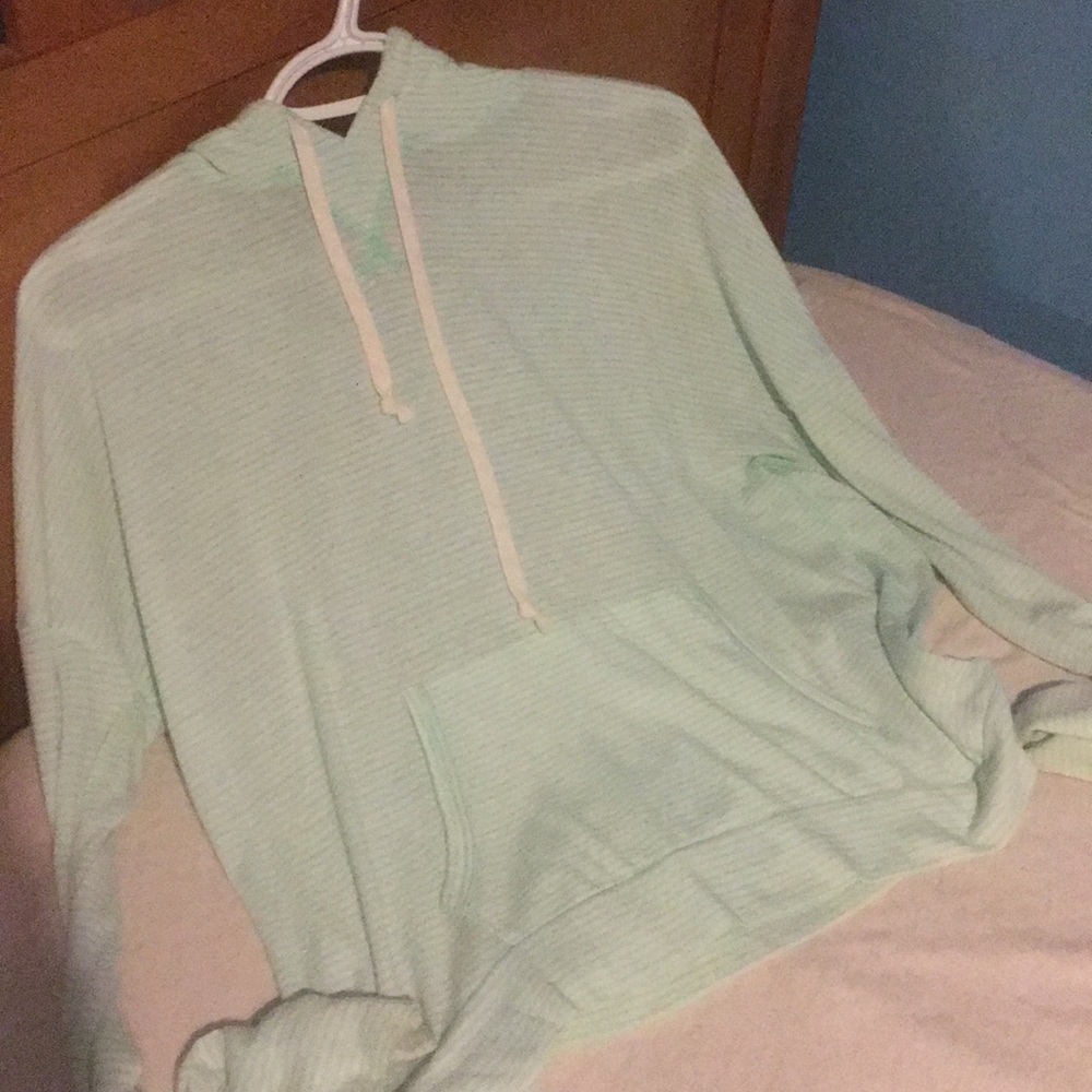 Long sleeve lightweight mint green hoodie
